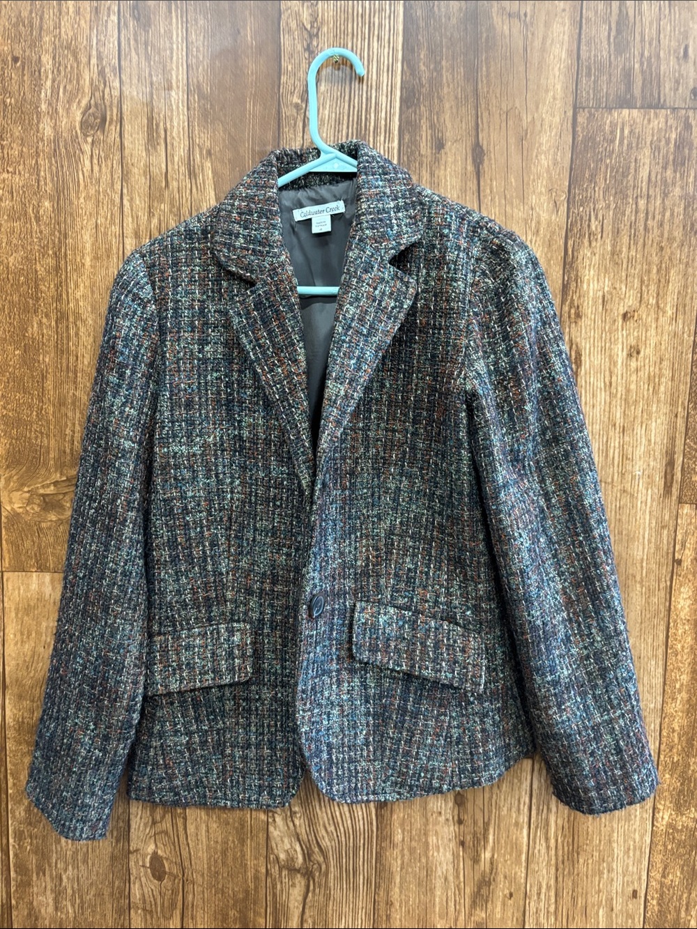Coldwater Creek Women's Multicolor Heathered Tweed Blazer